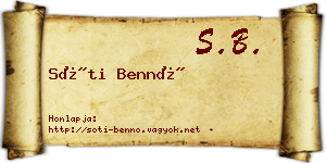 Sóti Bennó névjegykártya